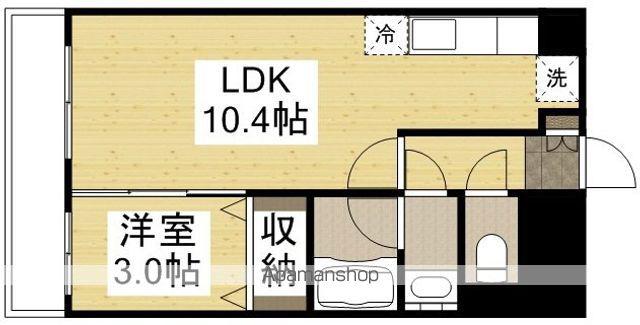 ラ・ホヤ・ハナクマ(1LDK/6階)の間取り写真