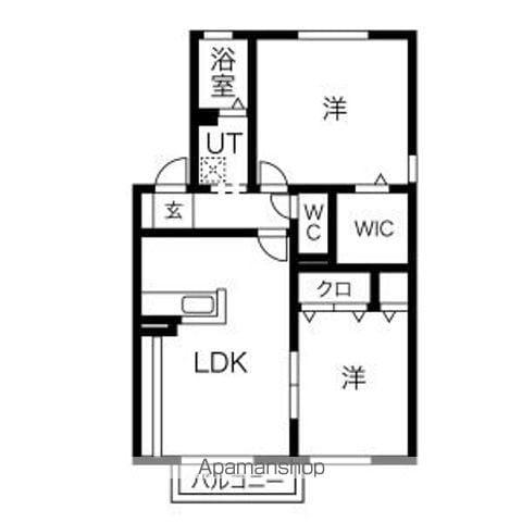 一彗館Ⅰ・Ⅱ(2LDK/1階)の間取り写真