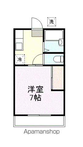 コーポひまわり1(1K/1階)の間取り写真