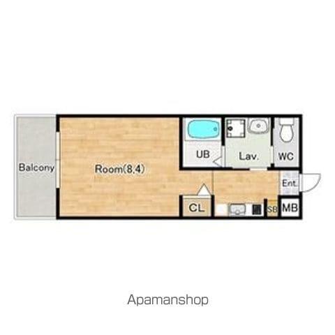 ピーステン名駅南(1K/6階)の間取り写真