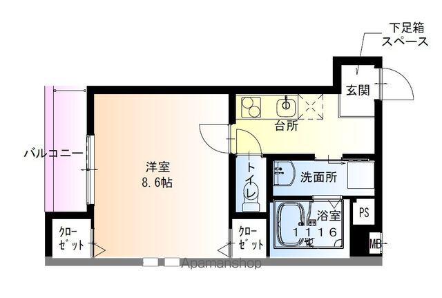 フジパレス堺石津川サウス(1K/3階)の間取り写真
