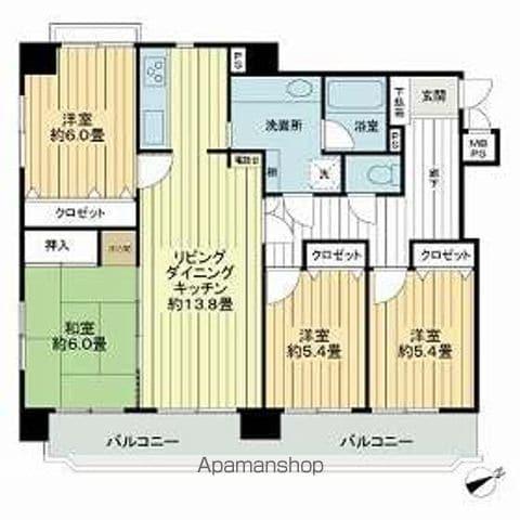 ライオンズマンション箱崎宮前(4LDK/7階)の間取り写真