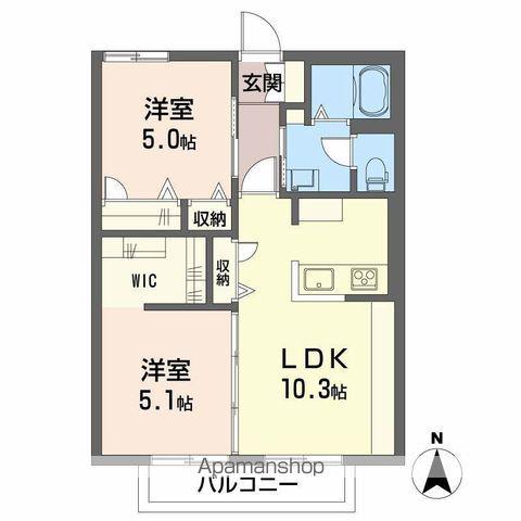 クレセント エビス(2LDK/2階)の間取り写真