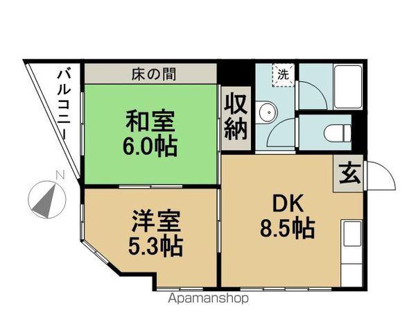 萬有家具ビル(2DK/4階)の間取り写真