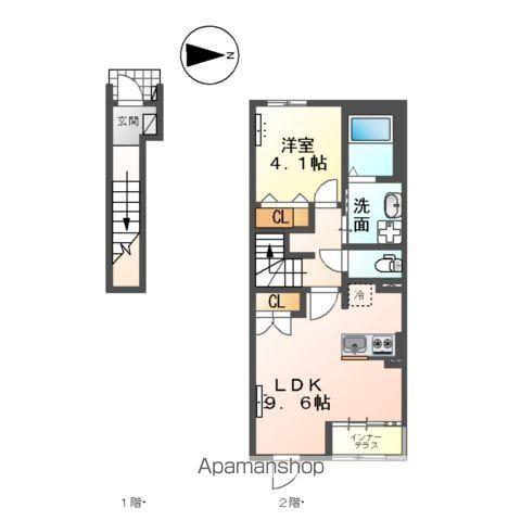 ヴェルジェⅩ(1LDK/2階)の間取り写真