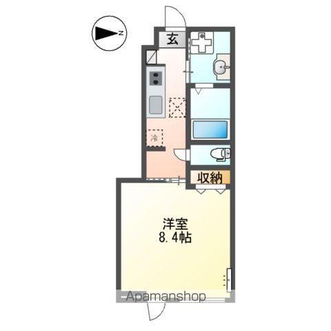 翠月荘 つむぎ(1K/1階)の間取り写真