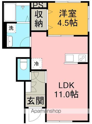 リーブルファイン江松Ⅱ(1LDK/1階)の間取り写真