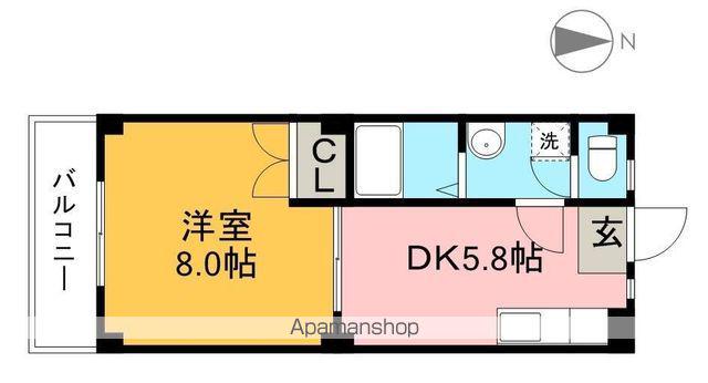 COZY COURT(1DK/4階)の間取り写真