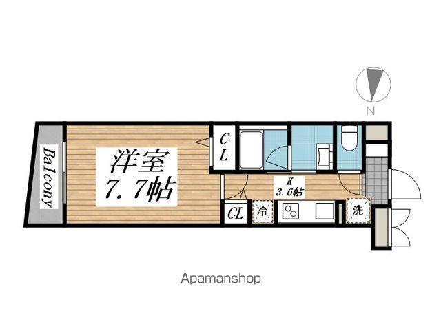 クリオ ラモード学芸大学Ⅱ(1K/3階)の間取り写真