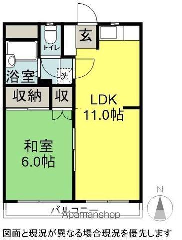 高木マンションNO5(1LDK/3階)の間取り写真