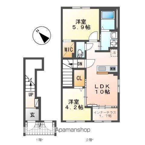 グランノアール青葉(2LDK/2階)の間取り写真
