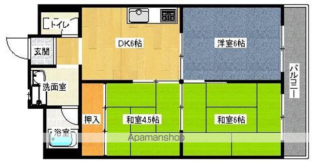 カワデンハイツ3(3DK/3階)の間取り写真