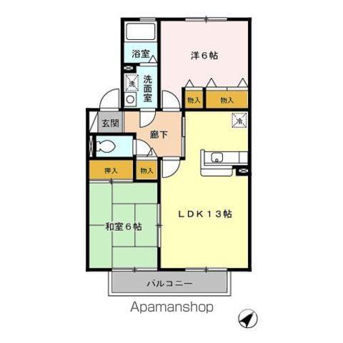 オリエントクレスト(2LDK/2階)の間取り写真