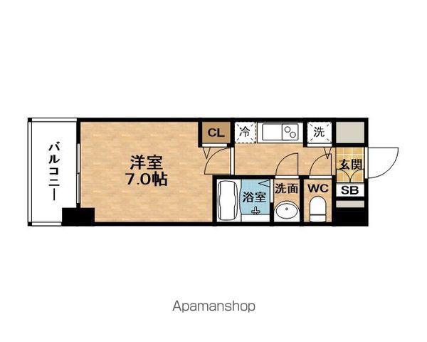 PRESSANCE大阪福島シエル(1K/6階)の間取り写真