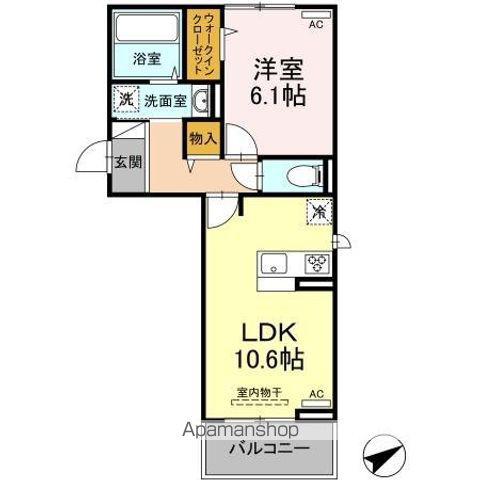 O-DIK GARDEN2(1LDK/3階)の間取り写真