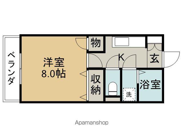 ビューヒメミヤ(1K/2階)の間取り写真