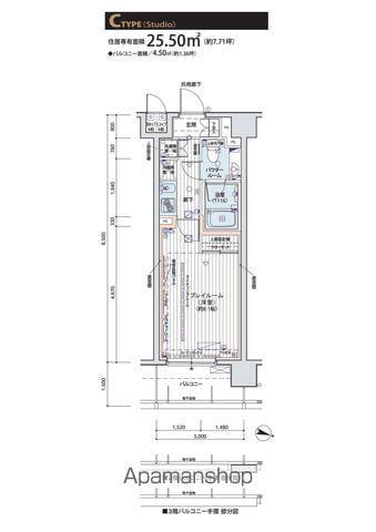 メインステージ滝野川桜通(1K/8階)の間取り写真