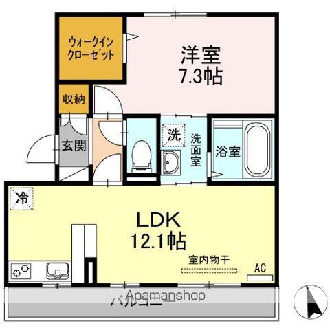 ハイツ田中Ⅲ(1LDK/3階)の間取り写真