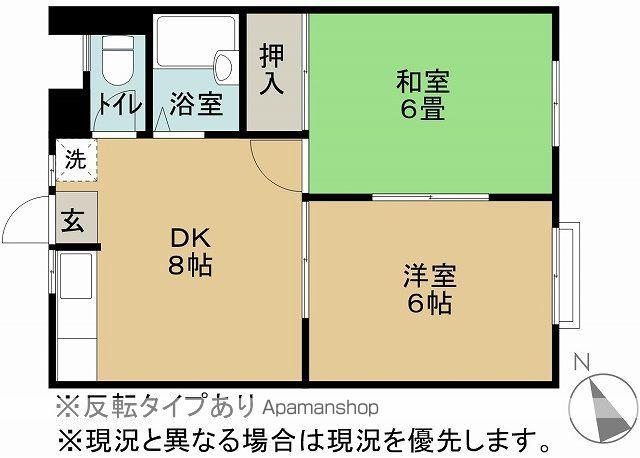 タカギハイツ豊丘A・B(2DK/2階)の間取り写真