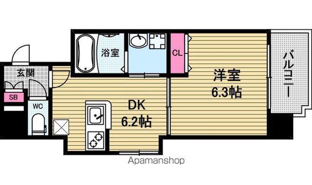 ギャラリー谷町(1DK/3階)の間取り写真