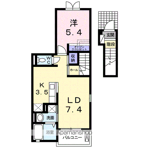 セレーノ・カーサ(1LDK/2階)の間取り写真