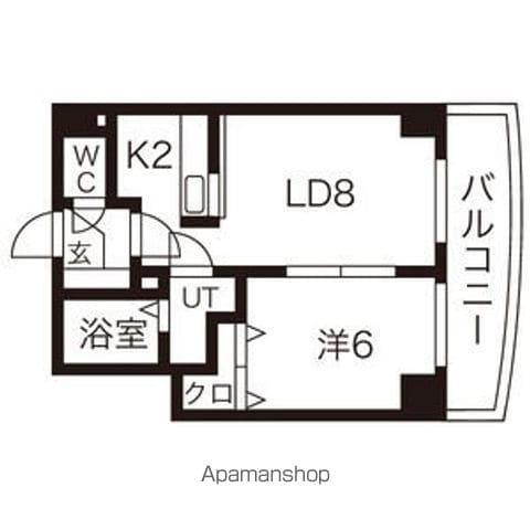 札幌市東豊線 月寒中央駅 徒歩6分 8階建 築23年(1LDK/7階)の間取り写真