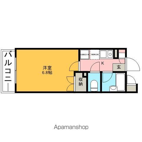 第2ピアノ(1K/1階)の間取り写真