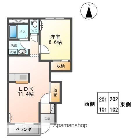 サンコーポ1号館(1LDK/1階)の間取り写真