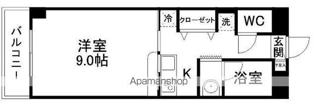 越路ハイツ(1K/4階)の間取り写真
