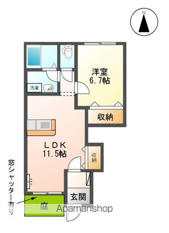 フォルゴットながら(1LDK/1階)の間取り写真