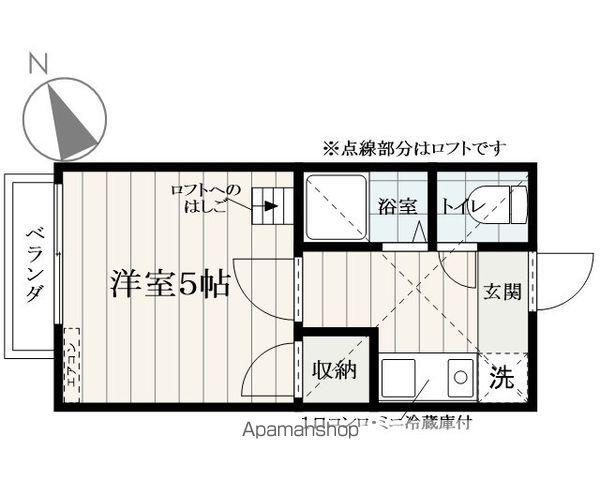 アップルハウス緑町Ⅱ(1K/1階)の間取り写真