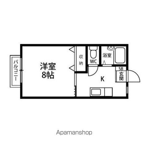 ハイツジョイⅡ(1K/2階)の間取り写真