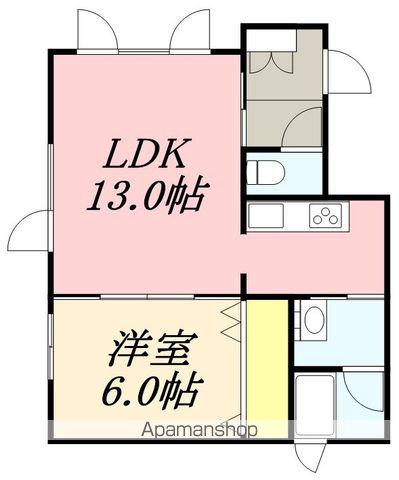 G.L.4時任(1LDK/1階)の間取り写真
