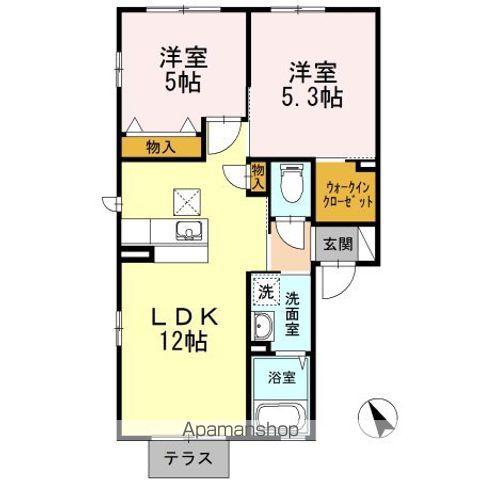 アールエムハイツⅣ(2LDK/1階)の間取り写真