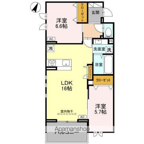 センカIII(2LDK/2階)の間取り写真