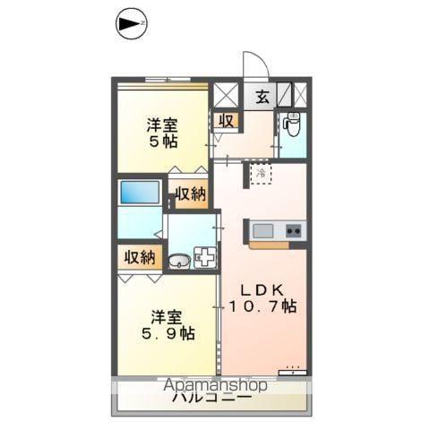 MAISON LUMIERE(2LDK/1階)の間取り写真
