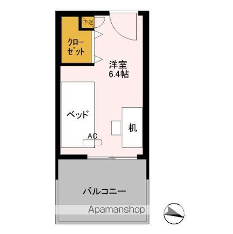 ロイヤルパークスER万代 SHARE万代(ワンルーム/3階)の間取り写真