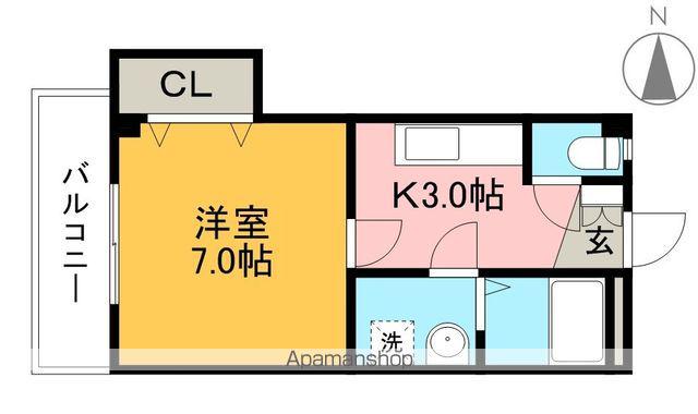 ヴィラ弥右衛門(1K/2階)の間取り写真