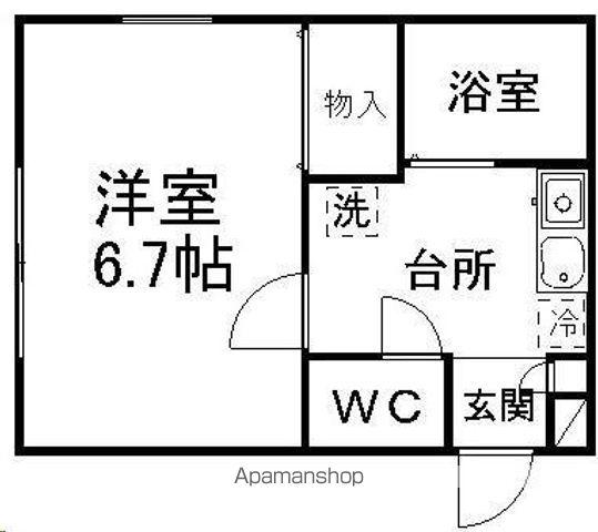 グランディール子平町(1K/1階)の間取り写真