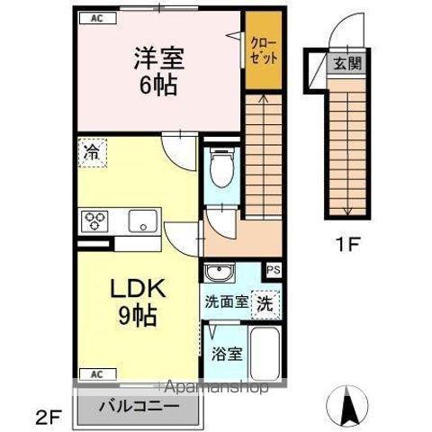 HEIZEN(1LDK/2階)の間取り写真