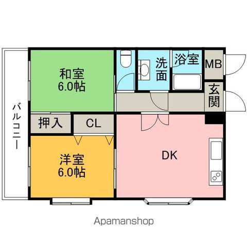 ダイアパレス天神東(2DK/4階)の間取り写真