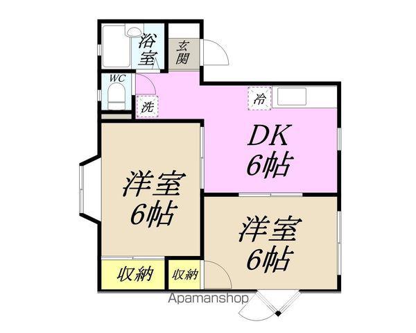 ファミーユK—Ⅱ(2DK/1階)の間取り写真