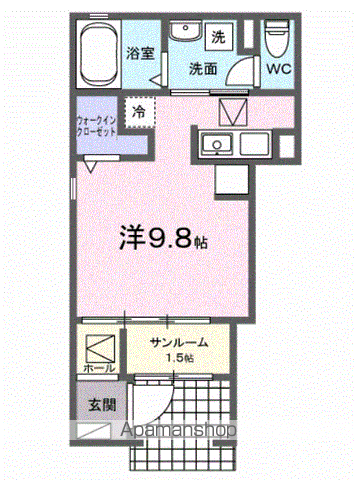 FREUDE(ワンルーム/1階)の間取り写真