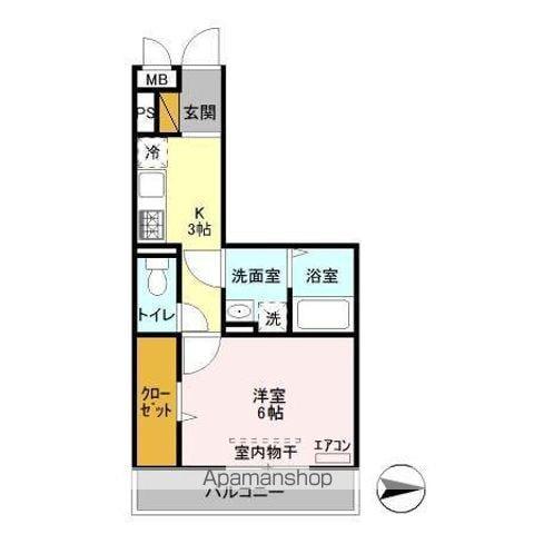 オッツ新鎌ケ谷(1K/2階)の間取り写真