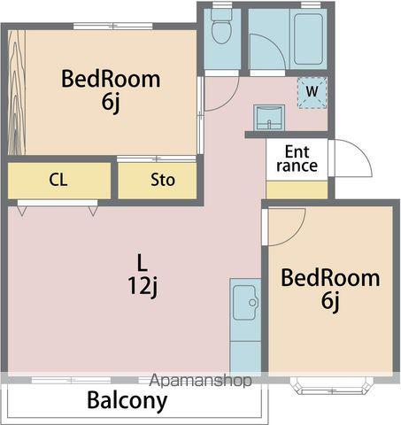 コスモハイツ(2LDK/2階)の間取り写真