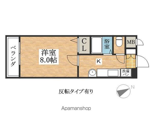 シンフォニー東新町(1K/2階)の間取り写真