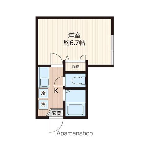 南武線 武蔵中原駅 徒歩24分 2階建 築4年(1K/2階)の間取り写真