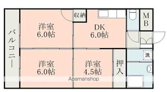 ラピス龍田(3DK/1階)の間取り写真