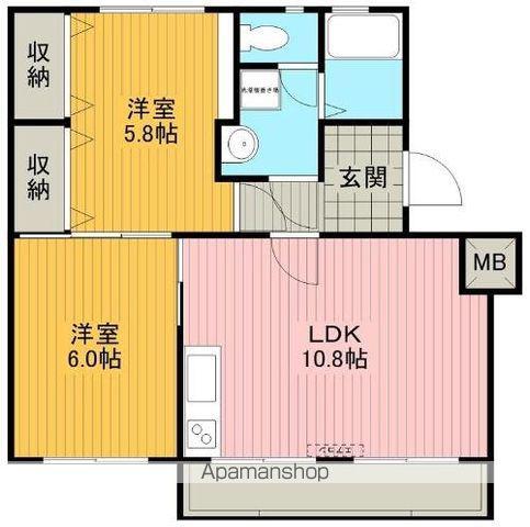 ヴォンメゾンZAIMOKUⅡ(2LDK/3階)の間取り写真