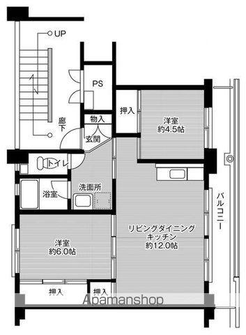 ビレッジハウス白川 1号棟(2LDK/4階)の間取り写真